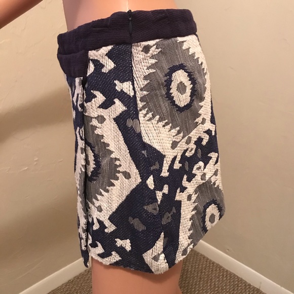 Host Pick🎉Zara Retro Chic Multicolored Purple Gray Cream Cotton Linen Mini Skirt - Picture 6 of 6